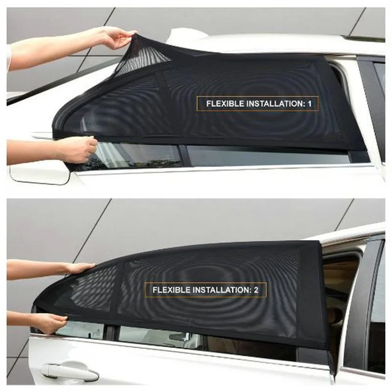 

2PCS/Lot Auto Car Vehicle Window Mesh Shield Sunshade Visor Net Mosquito Repellent UV Protection Anti Mosquito Window Covers