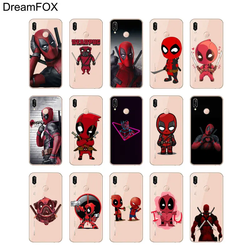 DREAMFOX M492 Funny Deadpool Soft TPU Silicone Case Cover For Huawei Honor 6A 6C 7X 9 10 P20 P30 Lite Pro P Smart 2019 |