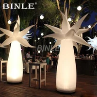 high quality 2 4mh inflatable palm tree with led lighting with 63cm base blower inflatable coconut trees for party decoration