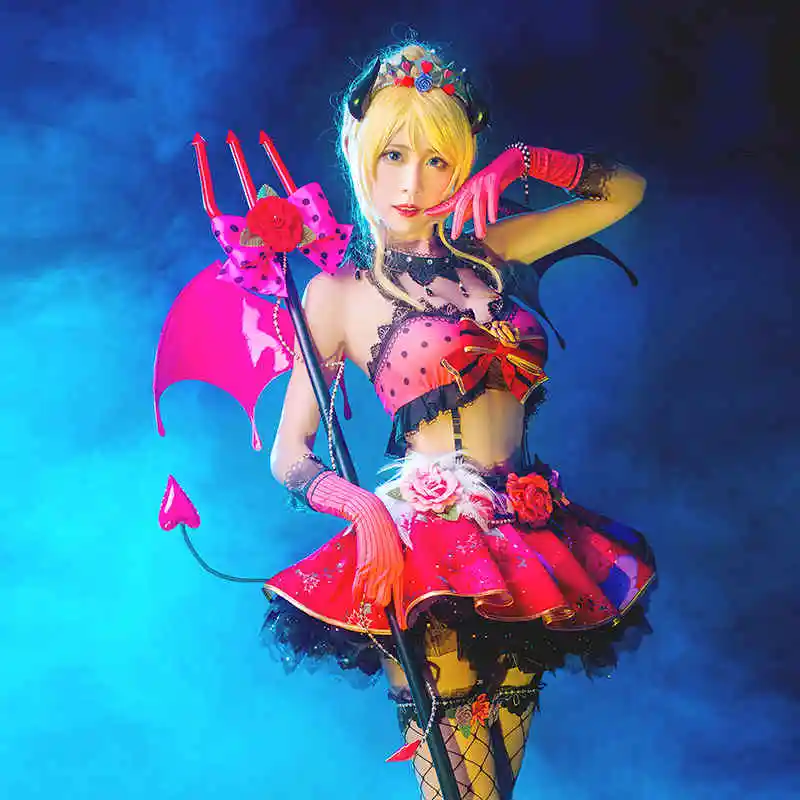 

Ayase Eli Cosplay Love Live! Lovelive School Idol Project Awakening Idolized Koakuma Devil Demon Costume