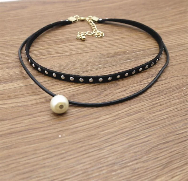 Ожерелье-чокер с искусственным жемчугом в стиле ретро для женщин и девочек