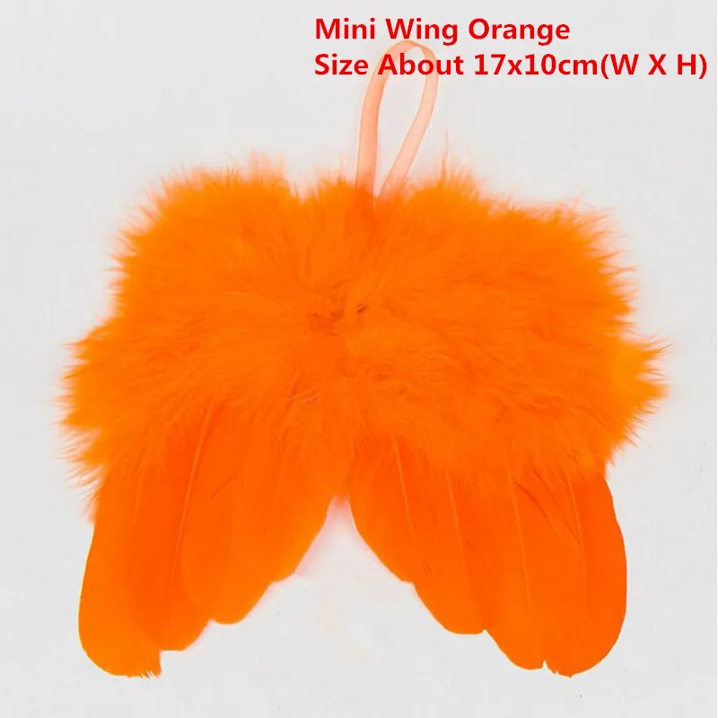 wing orange Одежда для маленьких девочек с перьями и крыльями ангела; обруч на голову с кольцом; головной убор для новорожденных; реквизит для фотосессии на день рождения и Хэллоуин - Цвет: wing orange