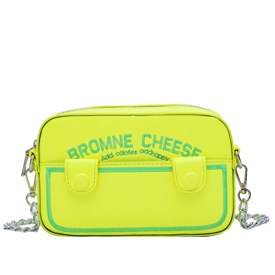 Женская неоновая зеленая желтая дорожная сумка через плечо Повседневная для