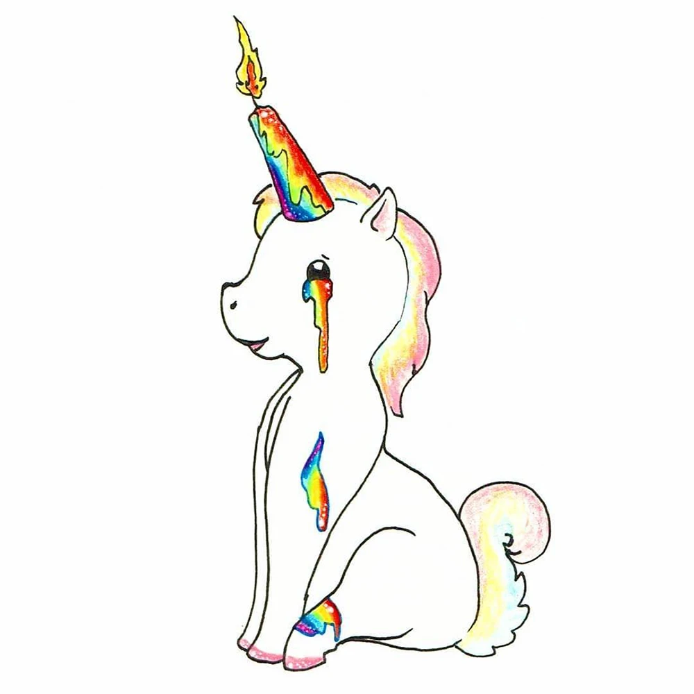 The Crying Unicorn Candle Children Gift Rainbow Holder Tears of Creativity | Дом и сад