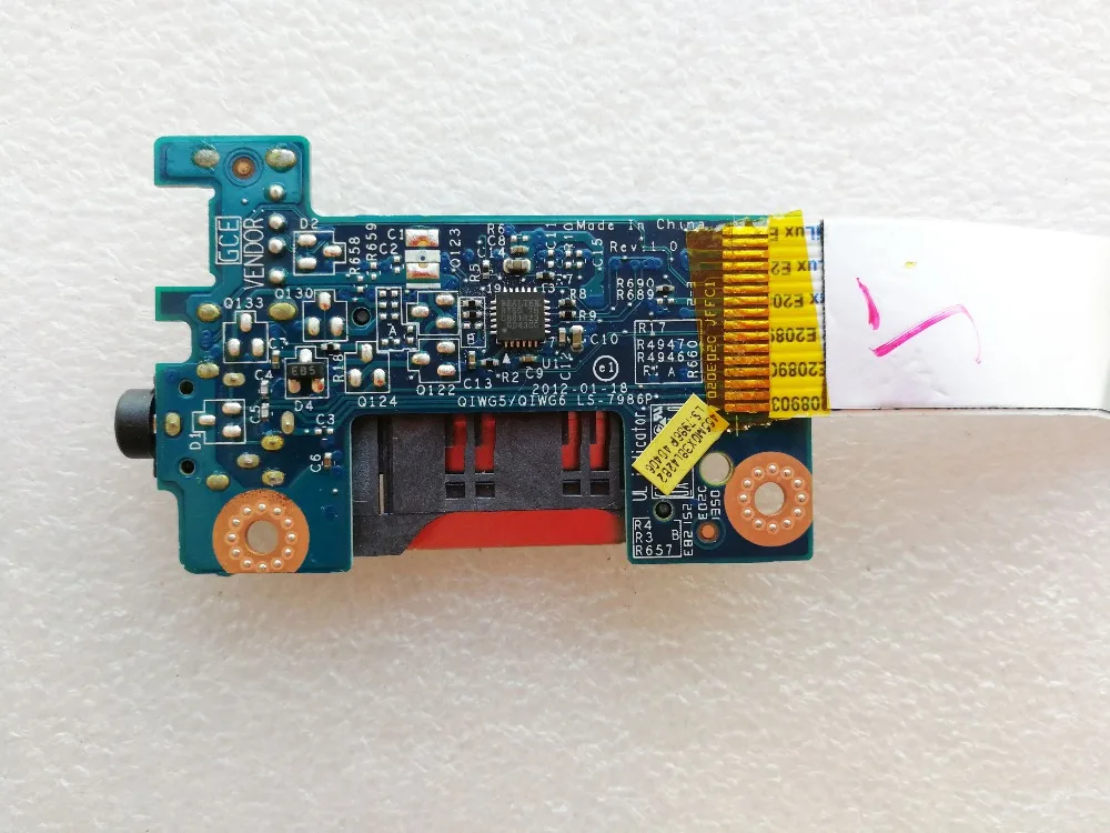 Оригинальный Для Lenovo G580 G585 N580 аудио SD кард-ридер плата с кабелем LS-7986P NBX00011K00 |