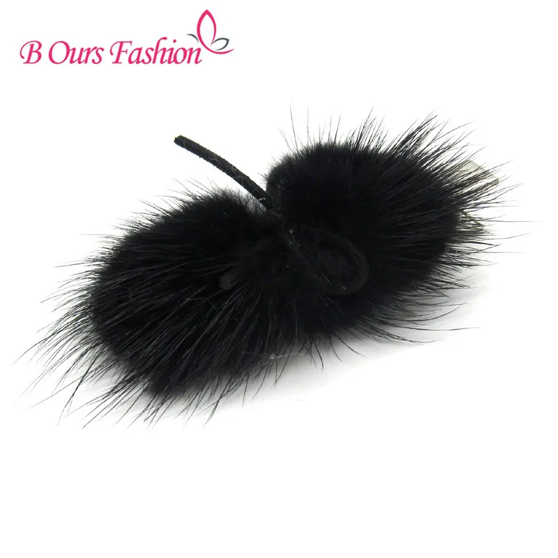 2019 модные меховые заколки для волос с замшевым бантом Детские и взрослые