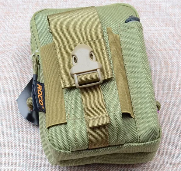 ROCOTACTICAL Molle тактическая сумка Военная Спортивная Беговая поясная сумка работоспособная для Iphone 6 Plus Sumsang походный карманный органайзер - Цвет: Ranger Green
