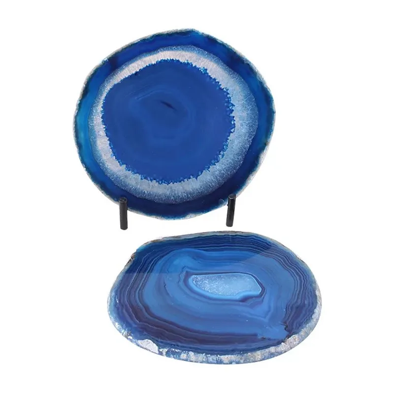 100 мм большой синий Агат срез жеоды полированный кристалл кварца 1 шт.|Камни| |