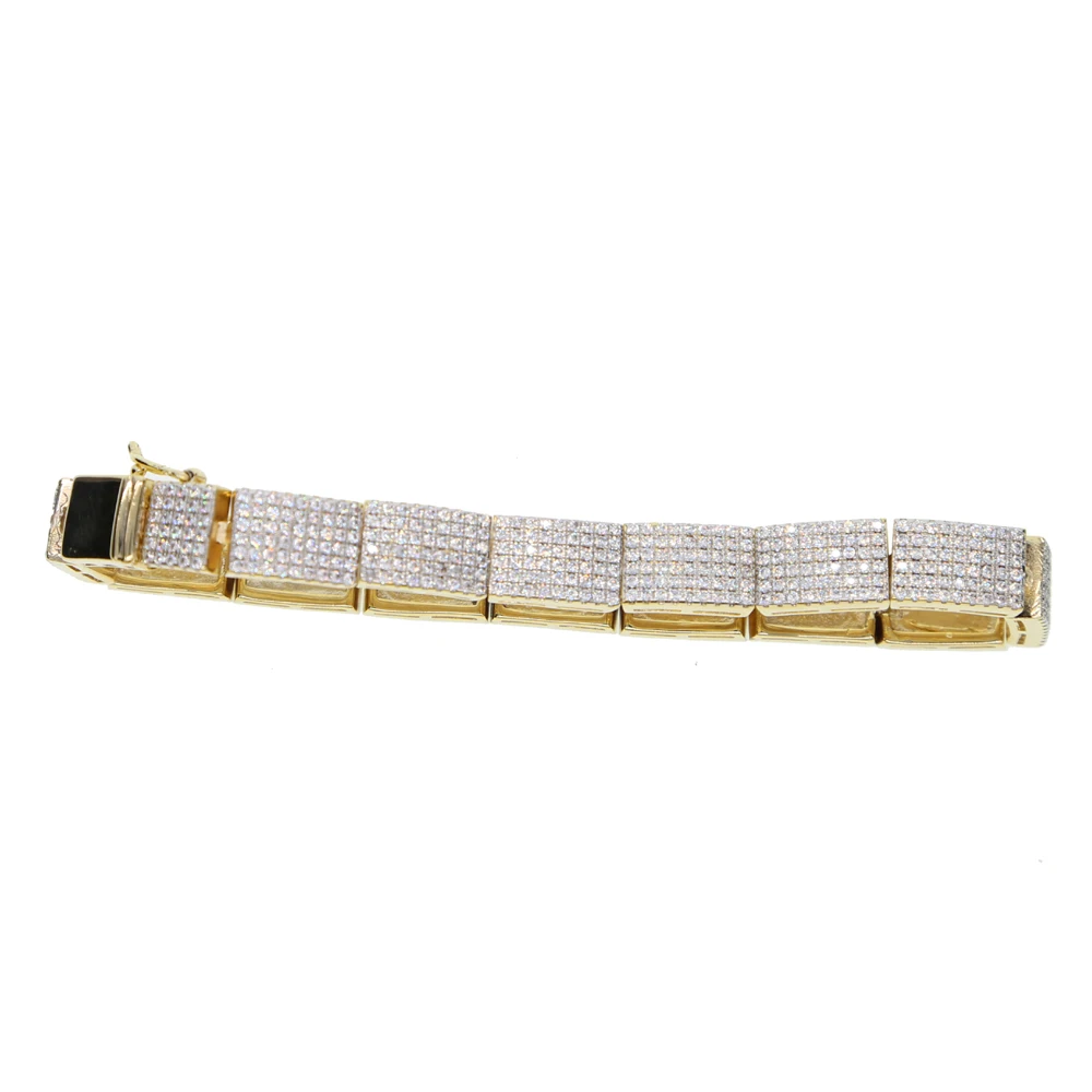Хип-хоп bling micro pave cz квадратная цепочка со звеньями из бисера для мужчин boy 21 см