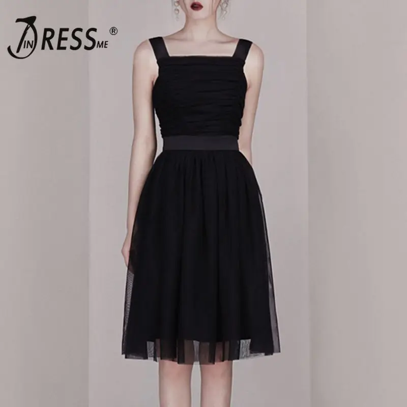 INDRESSME 2019 Новое сексуальное Сетчатое платье миди с рюшами и галстуком бабочкой