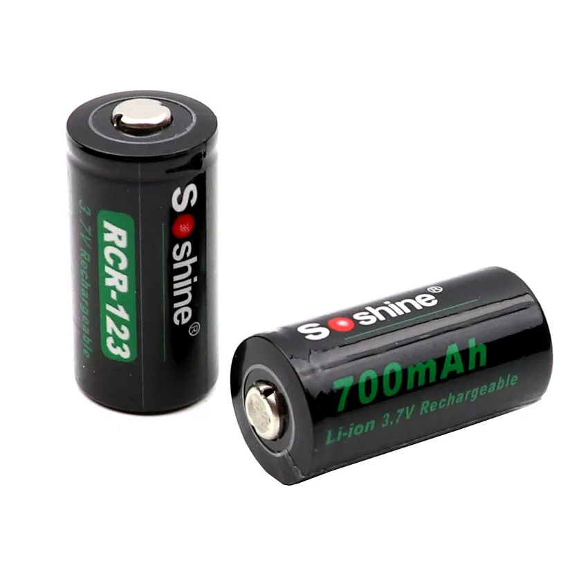 8pcs Soshine RCR123 16340 700mAh Li-ion Rechargeable Battery with 2 x Storage Box Case for Flashlight Headlamp | Электроника