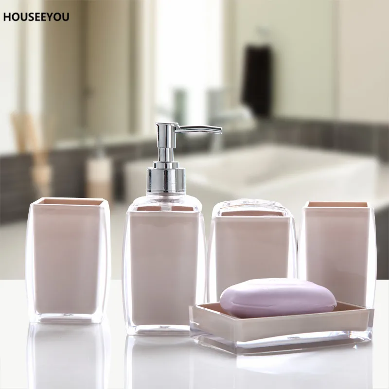 Простой Изысканный набор аксессуаров для ванной комнаты керамические акриловые