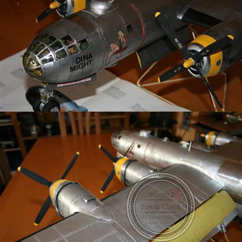 1:47 DIY 3D B29 sudraportress Bomber самолет Бумажная модель Сборка ручная работа игра-головоломка DIY детские игрушки Denki& Lin