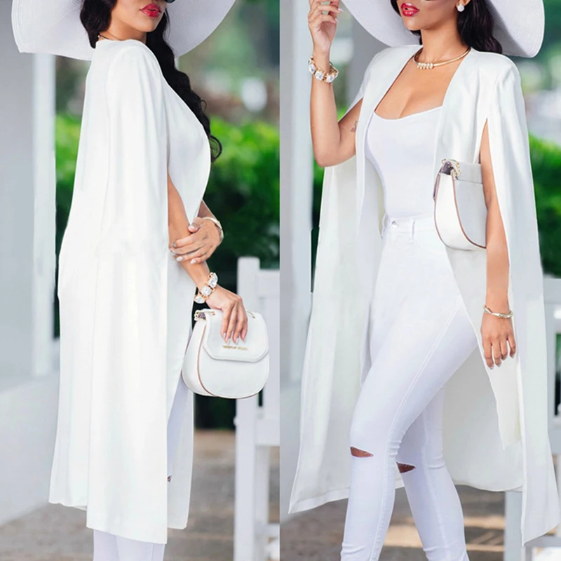 Плащ Женское пальто кардиган Осенняя накидка блейзер верхняя одежда плюс размер