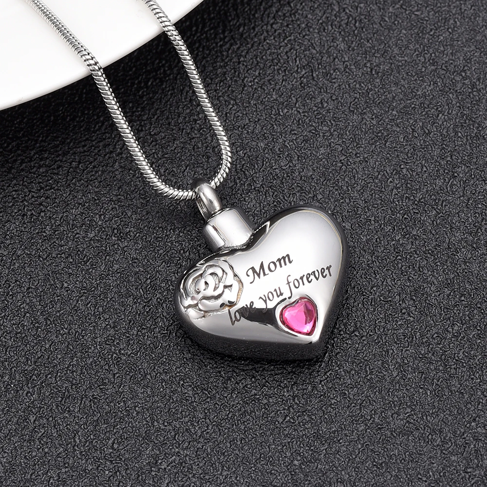 LKJ10034 &quotMom love you forever&quot печатный розовый камень инкрустация в форме сердца