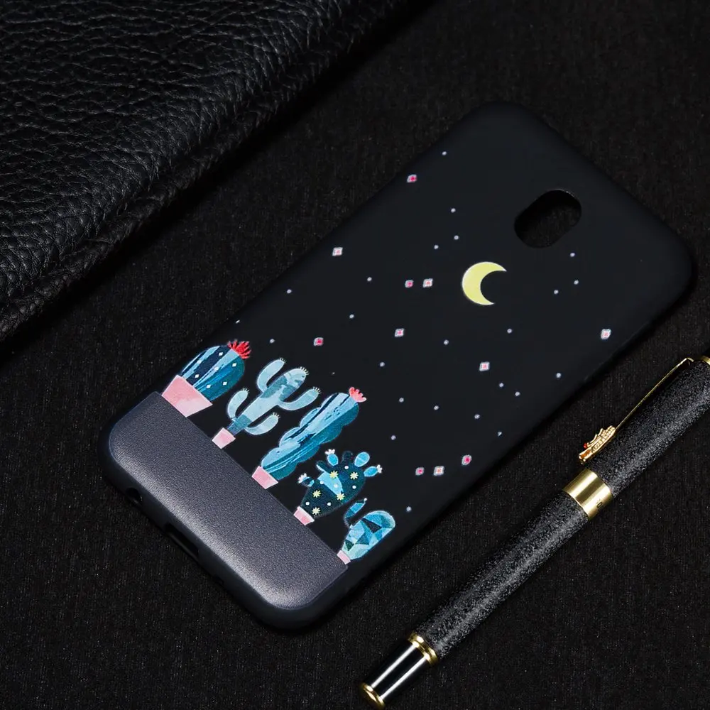 Starry sky Series Black Silicone Phone case For Samsung Galaxy J3 2017 J330 J5 J530 J7 J730 phone cover caso etui |