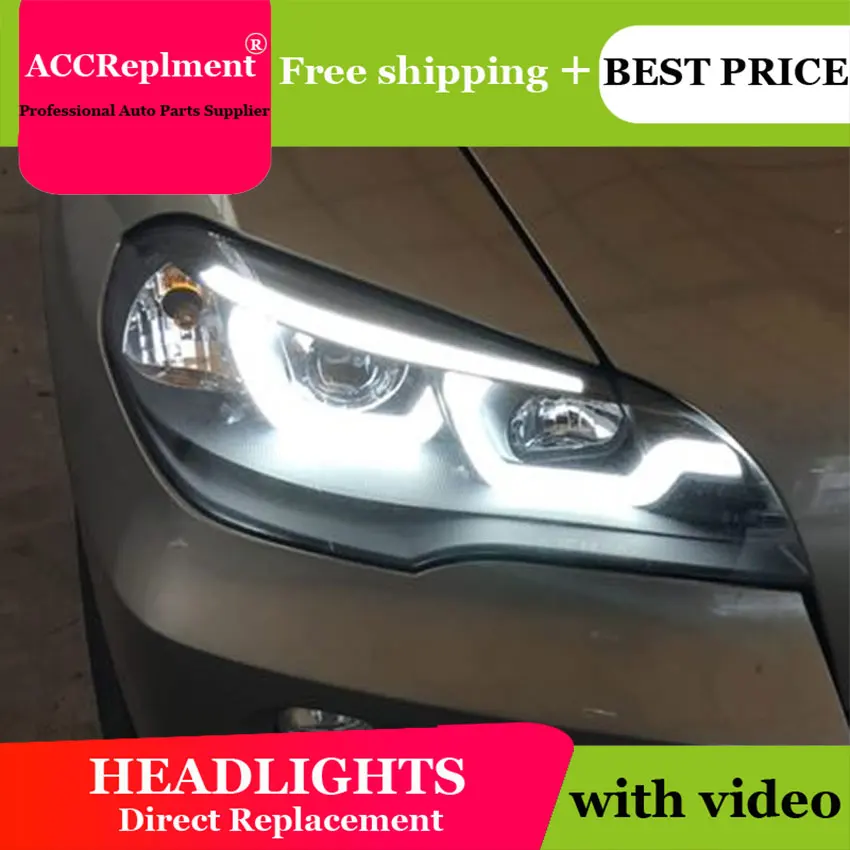 Автостайлинг для BMW X5 E70 2007 2013 фары парковка Q5 биксеноновые линзы светодиодный ные
