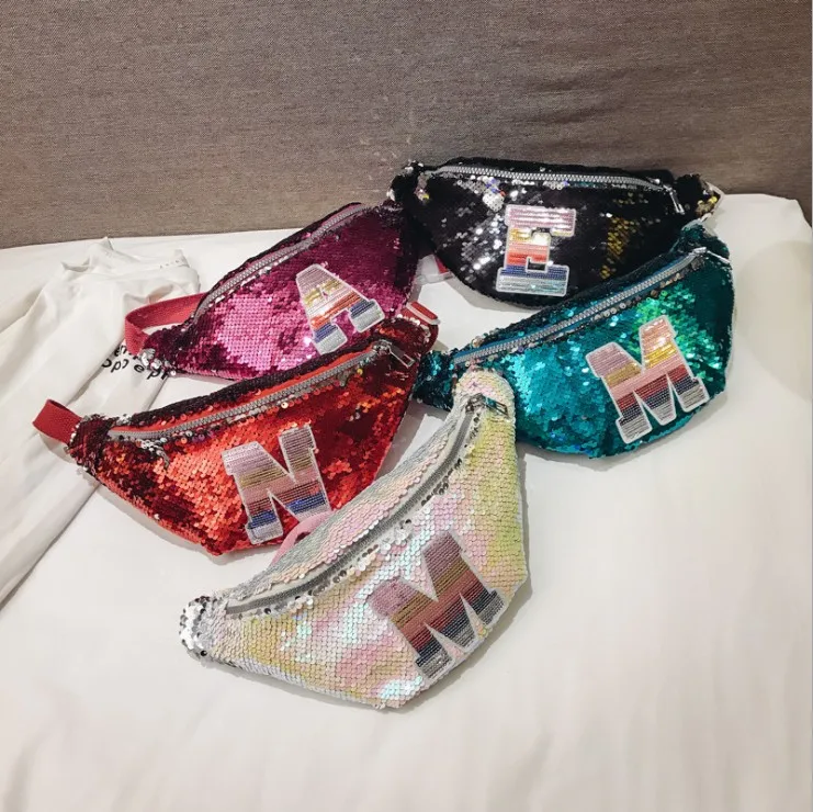 Fashion Women Waist Pack Mermaid Sequins Travel Money Phone Fanny Chest Bag Teenager Girls Glitter Shoulde T-11460 | Багаж и сумки