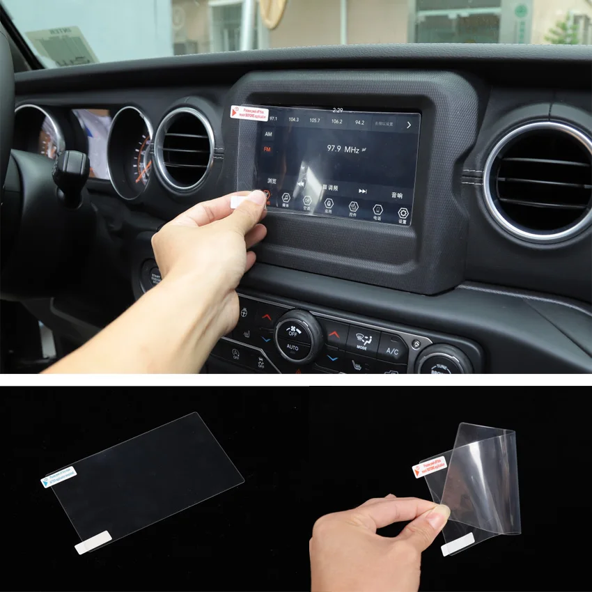 

JXKaFa Fit For Jeep Wrangler JL 2018 Car GPS Navigation Screen Protection Film Sticker Interior Auto Accessories