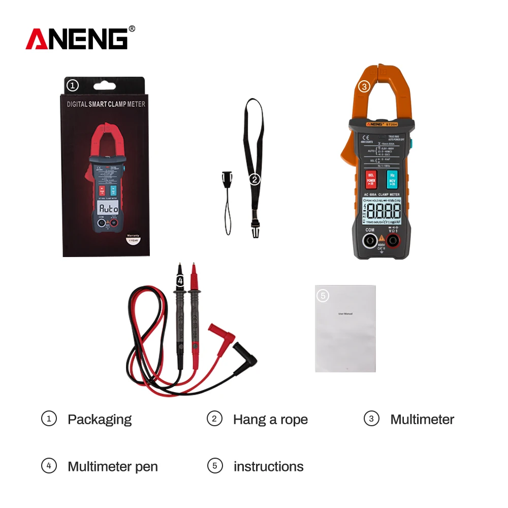 True RMS Mini Digital Clamp Meters AC/DC Current Voltage Auto Range Capacitance Frequency Diode Power meter Test | Инструменты