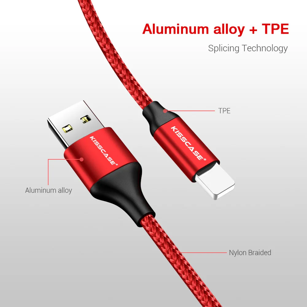 KISSSCASE 3A провод для быстрой зарядки USB кабель iPhone Android Micro Type c C кабели Samsung Huawei Xiaomi