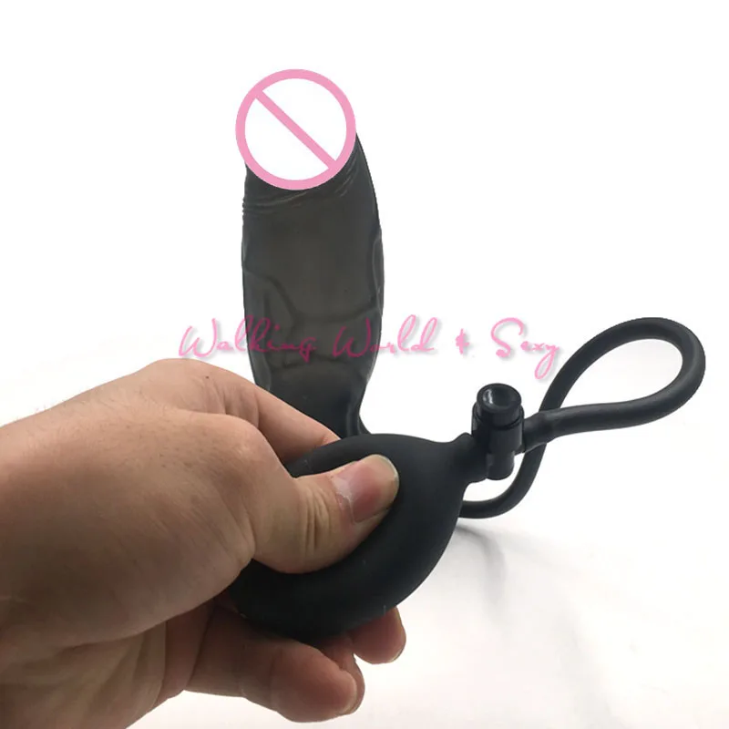 Черный надувной огромный фаллоимитатор с насосом 20 5*6 5 см реалистичный большой