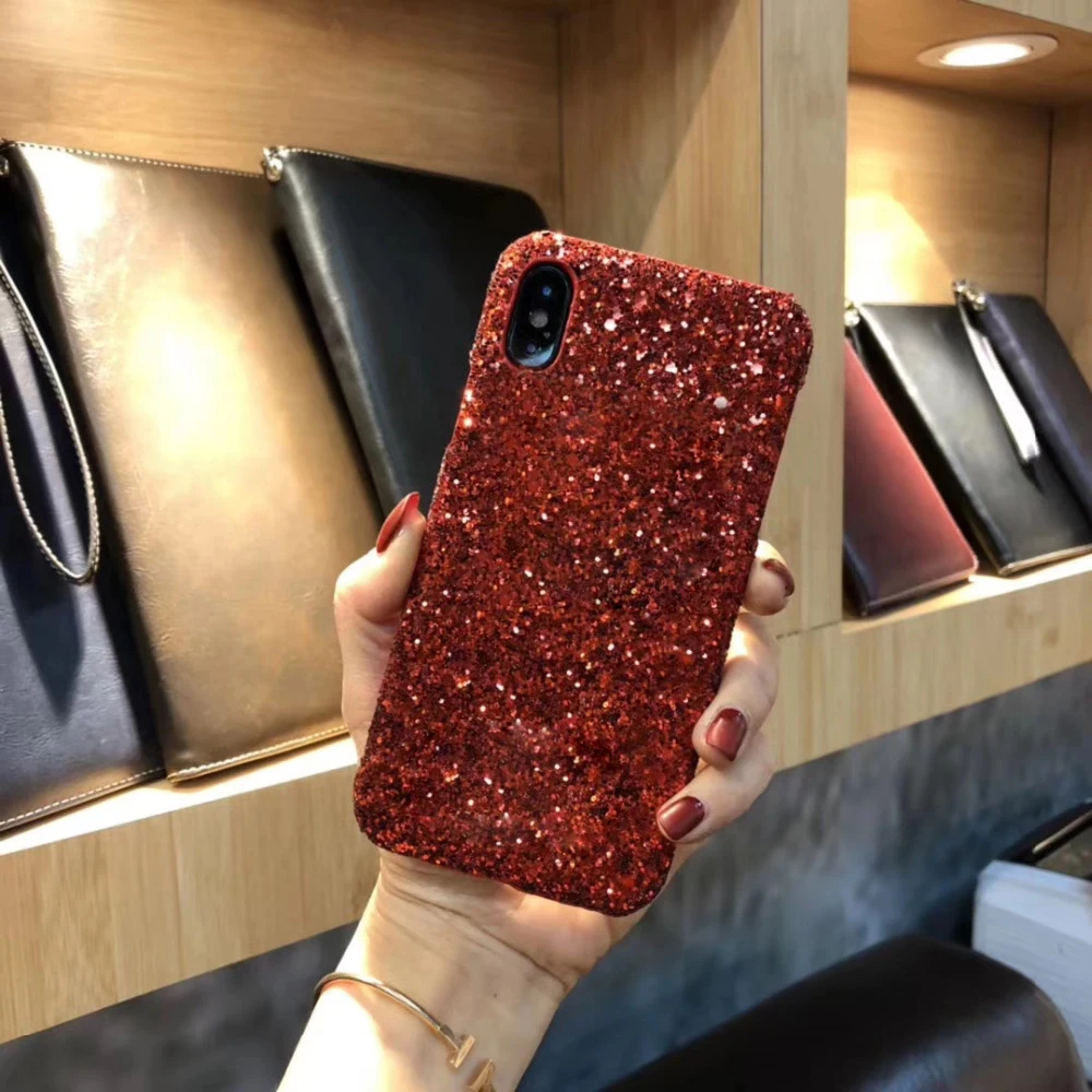 Для iphone 7 8 задняя крышка DIY Kawaii милый Блестящий Кристалл пчела Блеск порошок