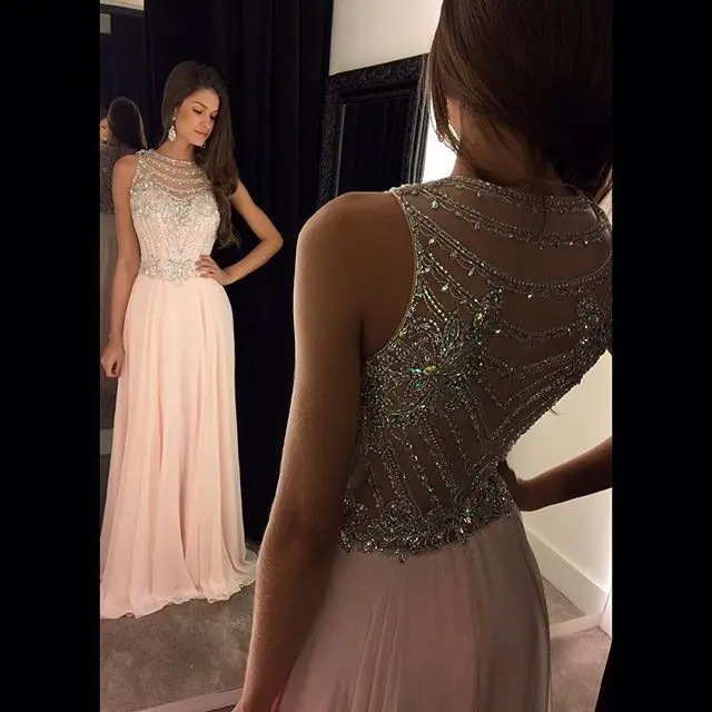Vestidos de gala элегантное ТРАПЕЦИЕВИДНОЕ платье для выпускного вечера 2017 круглый