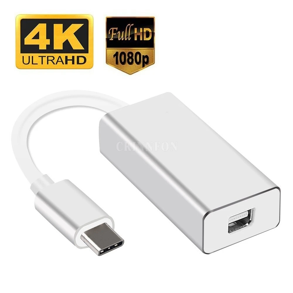 

50Pcs/Lot 1080P Male to Female USB 3.1 Type C to Mini DP Display Port Adapter Cable for Apple New Macbook Monitor Projector