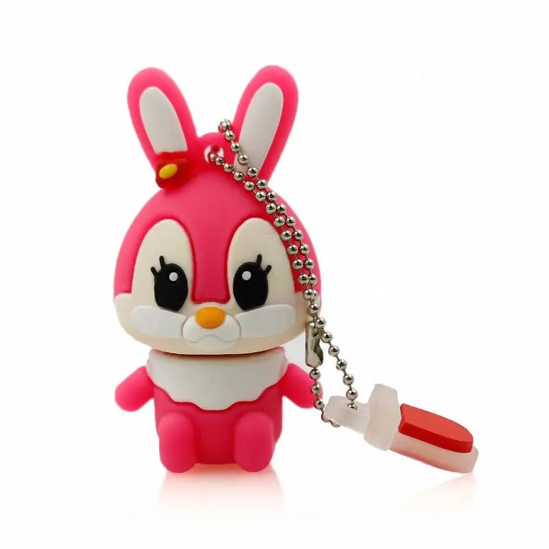 Cartoon animals usb flash drive pink rabbit memory stick gray pen 4GB 8GB 16GGB 32GB 64GB pendrives u disk gift | Компьютеры и офис
