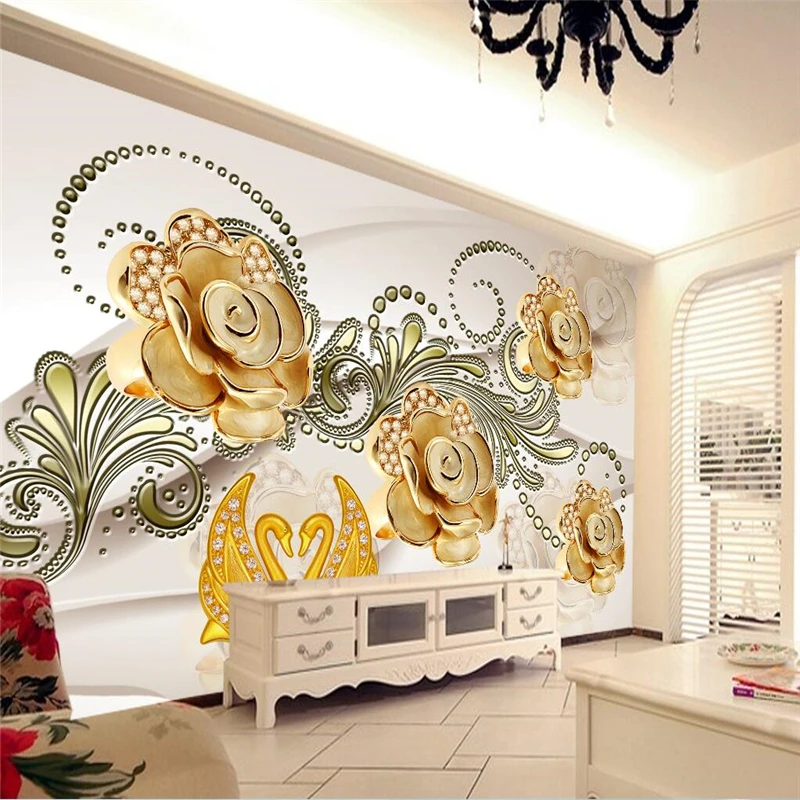 

Большие Настенные обои beibehang, фотообои на заказ любого размера, эстетическая атмосфера, украшения, роза, цветы, фоновые обои