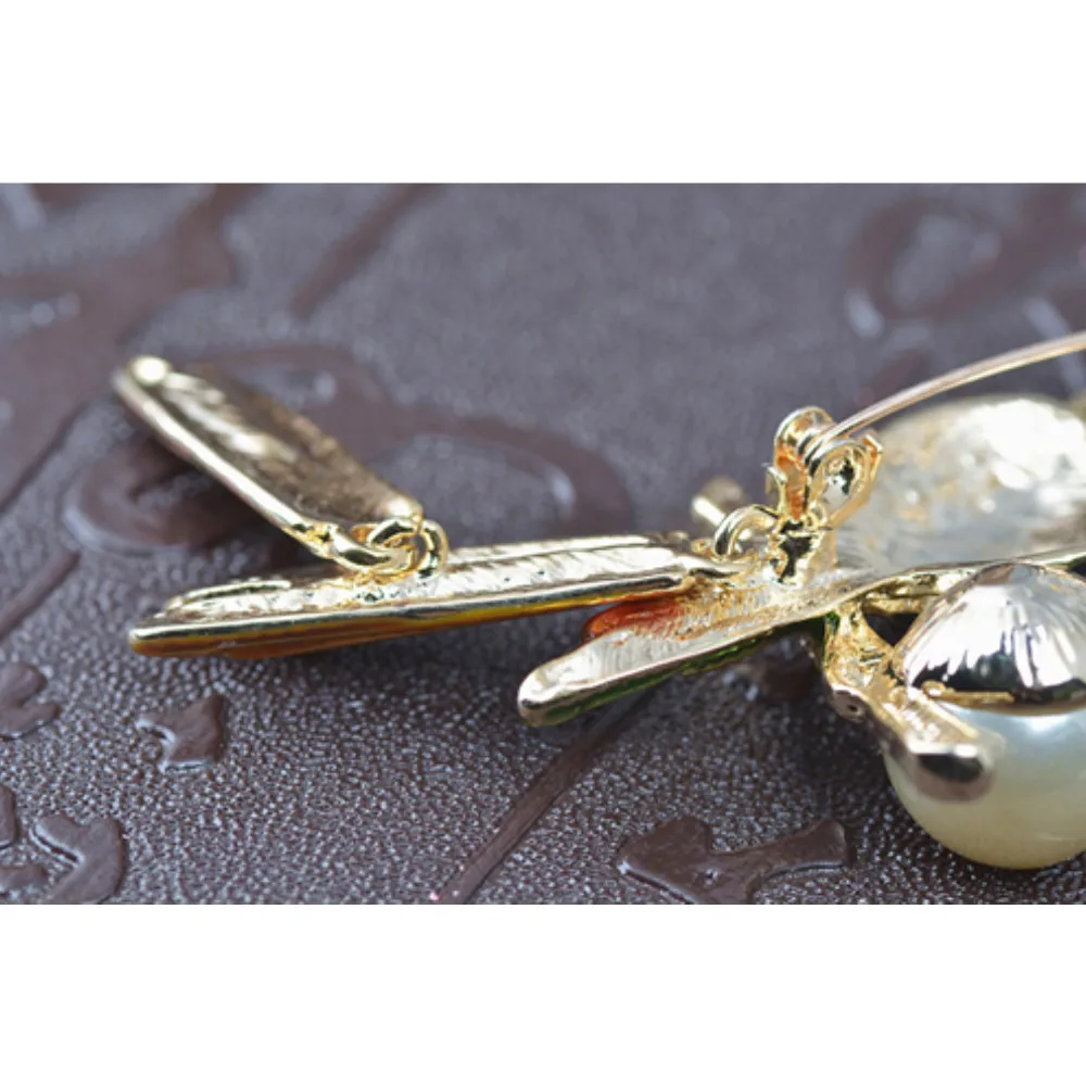 Popular Animal Brooch Pearl Baking Lacquer Women Parrot Personality Accessories | Украшения и аксессуары