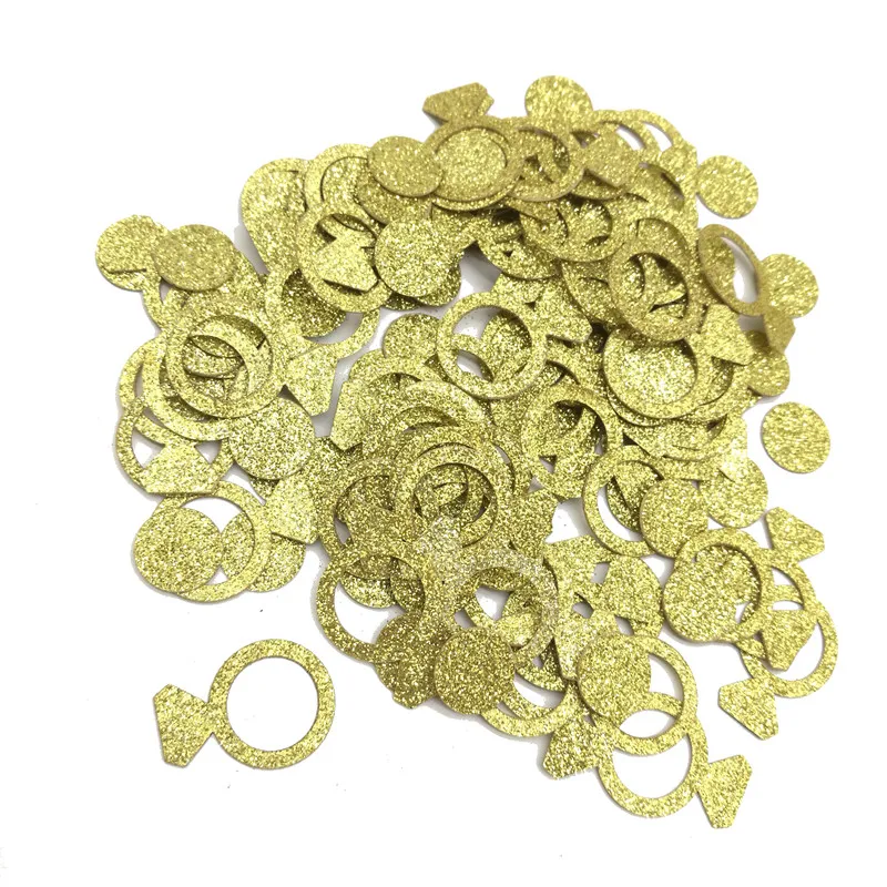 

Chicinlife 1Bag Rose gold Glitter Paper Ring Confetti Wedding Party Bridal Shower Table Confetti Bachelorette Party decoration