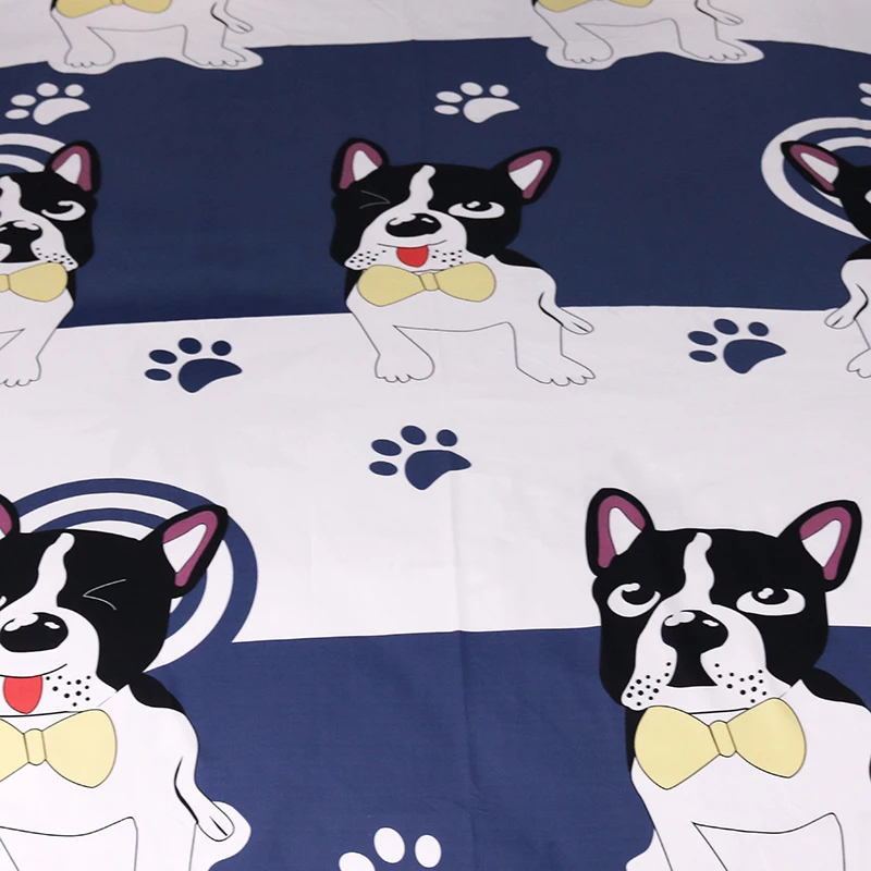 Carton Dog Bedding Sets Nevresim Takimlari Linen Simple Style Duvet Cover Flat Sheet Set Full King Twin Queen E | Дом и сад