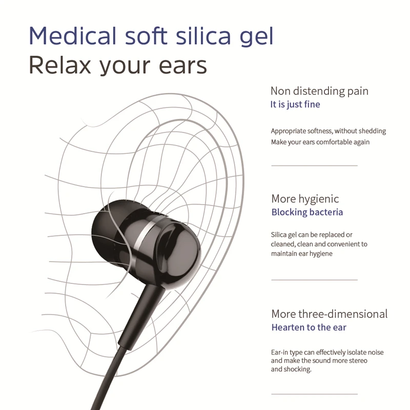 Сабвуфер сна беруши проводной контроль интеллектуальные наушники с микрофоном