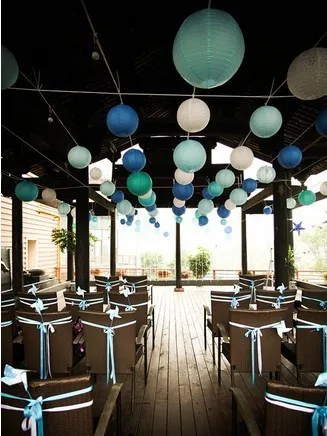 10 штук/лот 12 дюймов (30 см) европейские синие цвета китайские бумажные фонарики для дома, школы, украшения свадебного места.