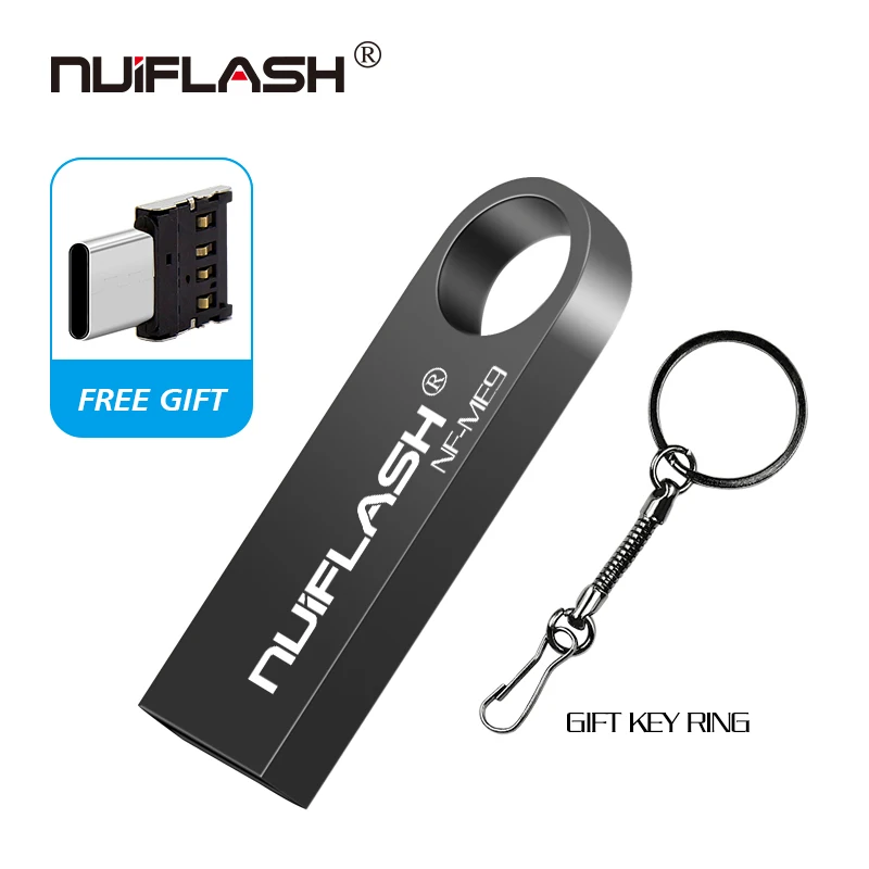 gray-type c High Speed Real Capacity Pendrive Metal Key Chain USB Flash Drive 64GB 32GB 16GB 8GB USB Stick USB Flash Free gift - Цвет: gray-type c