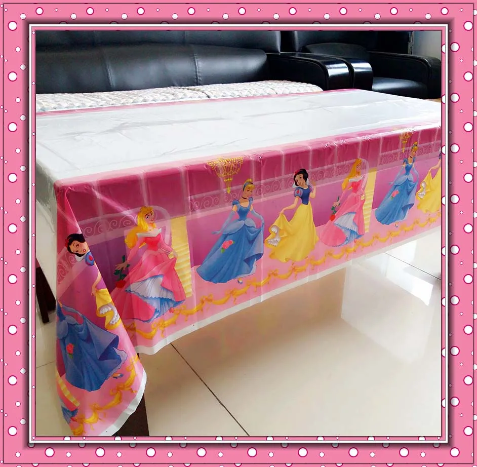 tablecloth 108 см* 180 см Ариэль/Белоснежка/Белль/Золушка/Жасмин/Аврора принцесса пластиковая скатерть для украшения дня рождения детей - Цвет: tablecloth