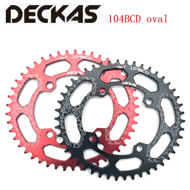 DECKAS Овальный 104BCD 40/42/44/46/48/50/52T горный велосипед Звездочка MTB велосипед, способный преодолевать Броды для shimano 8-12 Скоростей диаметра окружности болтов(алюминиевая звездочка