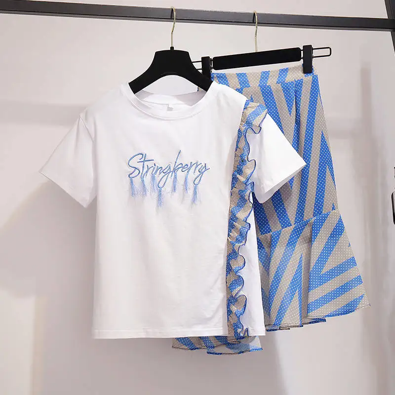 ICHOIX/S-XL, Женский комплект из 2 предметов, длинная юбка в полоску и топы, комплект из 2 предметов, летняя одежда из двух предметов, праздничная одежда, комплект с юбкой для девочек