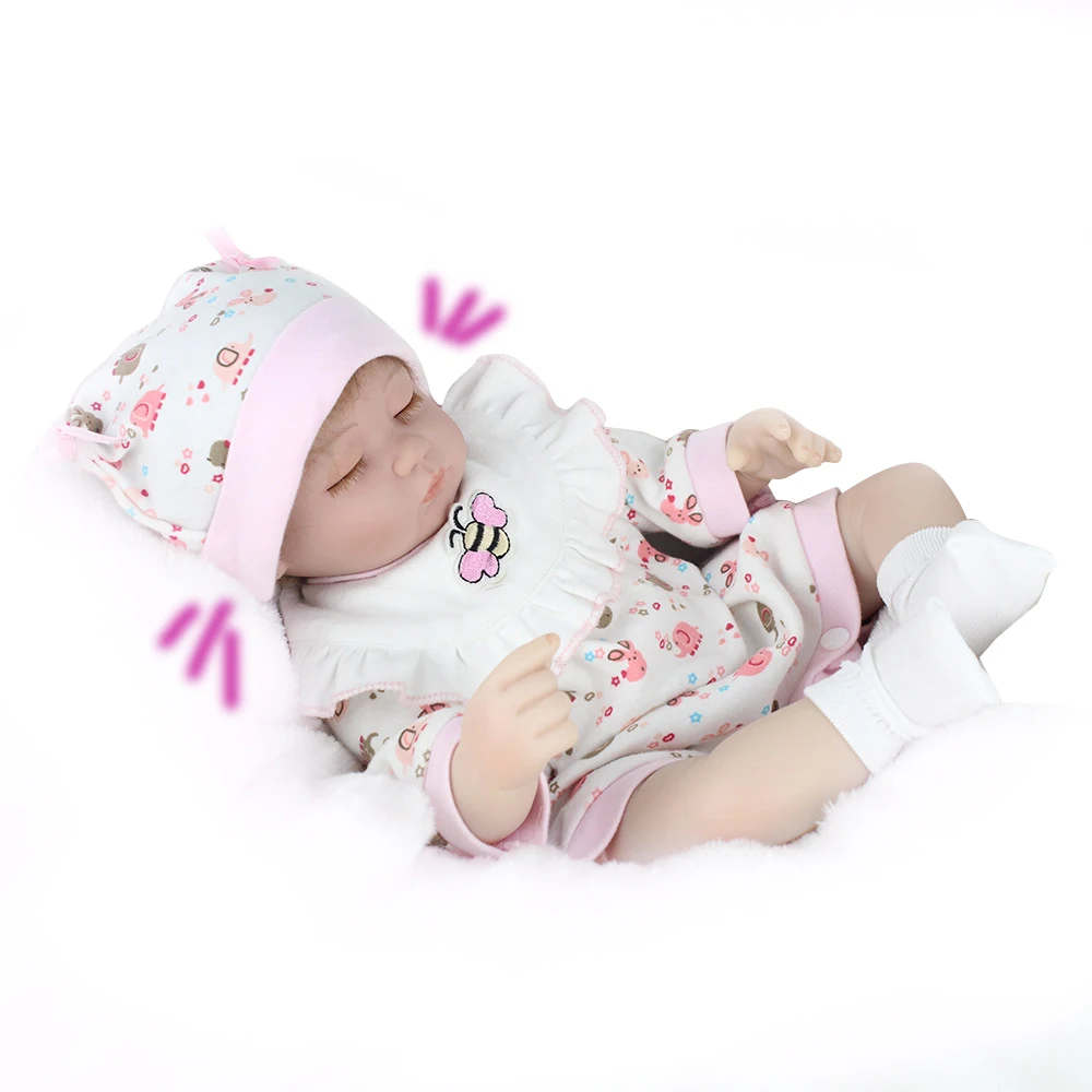 Закрытые глаза действительно реалистичные Reborn Baby Doll 17 дюймов полный силиконовый