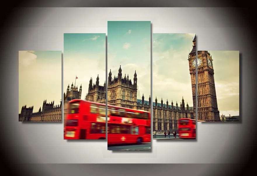 

London city landscape printed on canvas poster wall pictures HD spray oil painting for home decoration