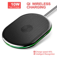 qi wireless charger for iphone 8 x xr xs max 10w fast wireless charging for samsung s9 s8 note 8 9 s7 charger pad