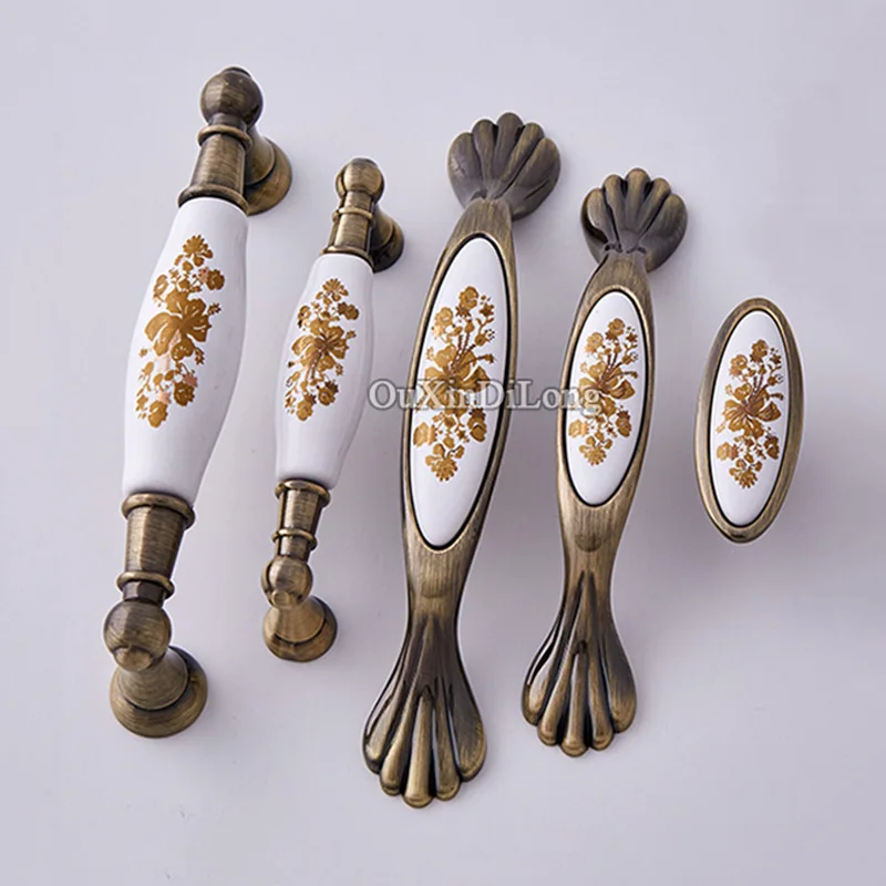 Горячие 10 шт европейские антикварные кухонные дверные мебельные ручки с