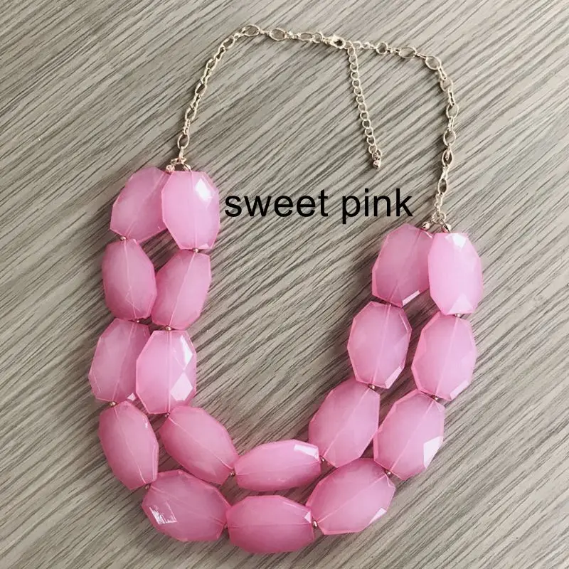 10 цветов ожерелье, Двухслойное ожерелье - Окраска металла: sweet pink