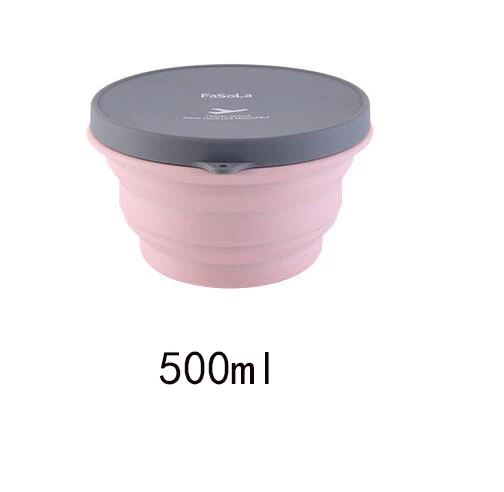 500ml 500/1000 мл портативный складной набор чаш для кемпинга палатка для улицы Туристическая посуда продукты оптом - Цвет: 500ml