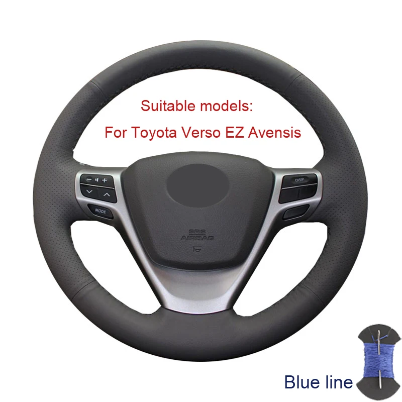 Чехол на руль для Toyota Corolla 2011 2012 2013 RAV4 2011 2012/Toyota Verso EZ Avensis/чехол на руль на заказ - Название цвета: Blue thread