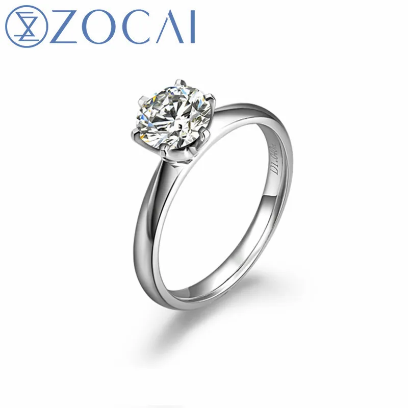 ZOCAI INFINITY NATURAL 1 0 CT GIA CERTIFIED H/SI бриллиантовое обручальное кольцо с круглой огранкой