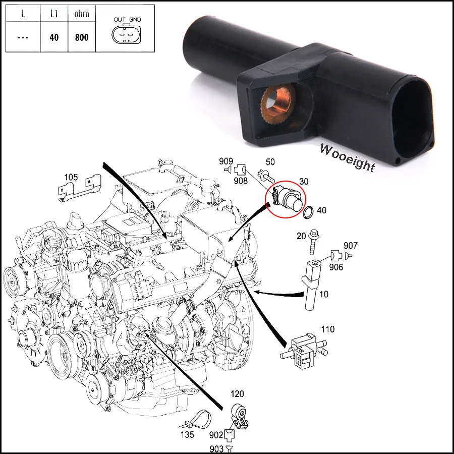 Датчик положения коленчатого вала для Mercedes Benz W163 W220 W210 W208 W203 Jeep Cherokee Chrysler Renault