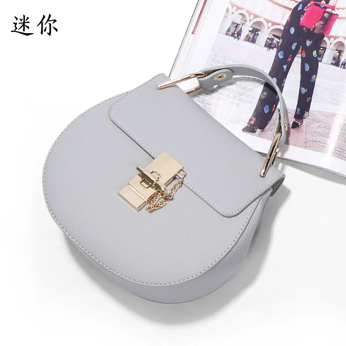 Мини sac a main femme жесткий полукруглый Подкова седельная сумка-мессенджер с цепочкой